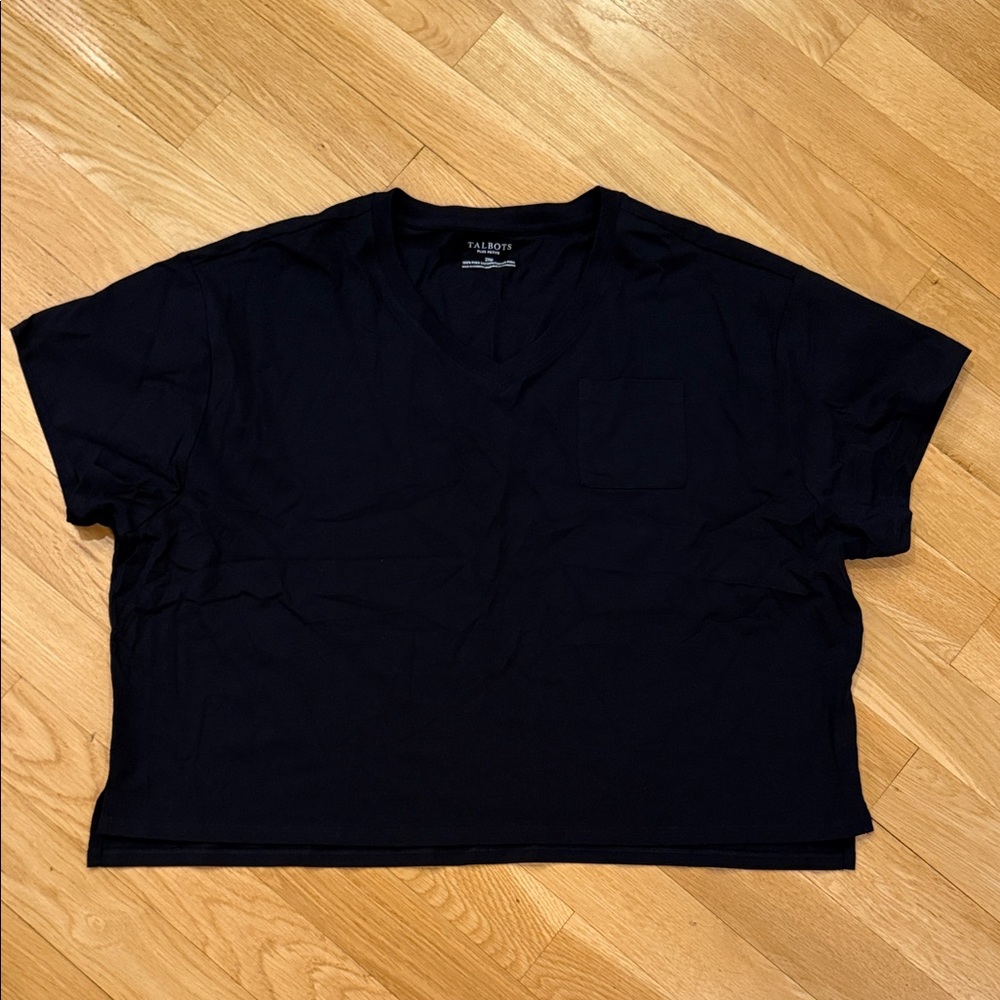 Talbots Black V-Neck Tee